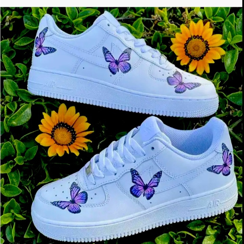 Air Force 1s | butterfly design | custom design | Air Force 1s